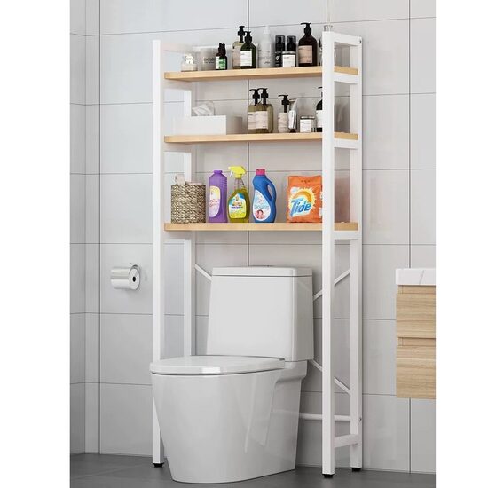 Polcállvány spajz, vagy WC fölé, tölgy natural/fehér, BALRAM